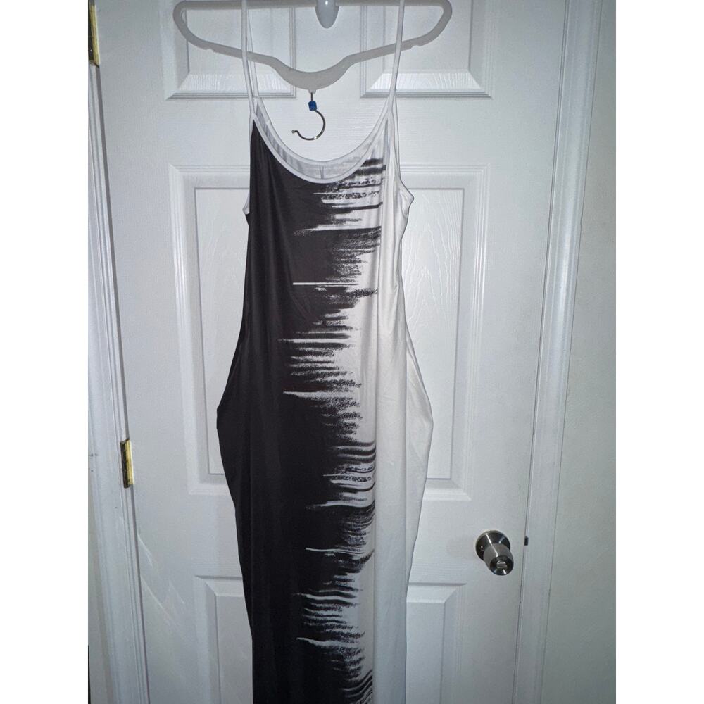 Maxi Summer Dress Black and White Plus Size 2x - Picture 2 of 6